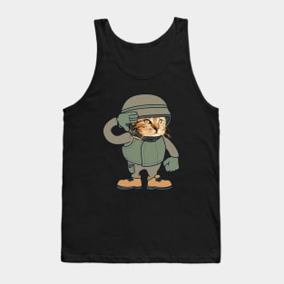 Cat Soldier I Love My Cat Tank Top